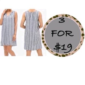 3/$19 Gap Navy striped Linen Sleeveless tunic tank top Dress